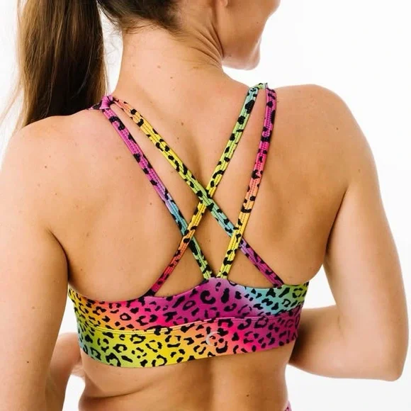 Zyia Rainbow Leopard Light & Tight Strappy bra - Picture 6 of 6